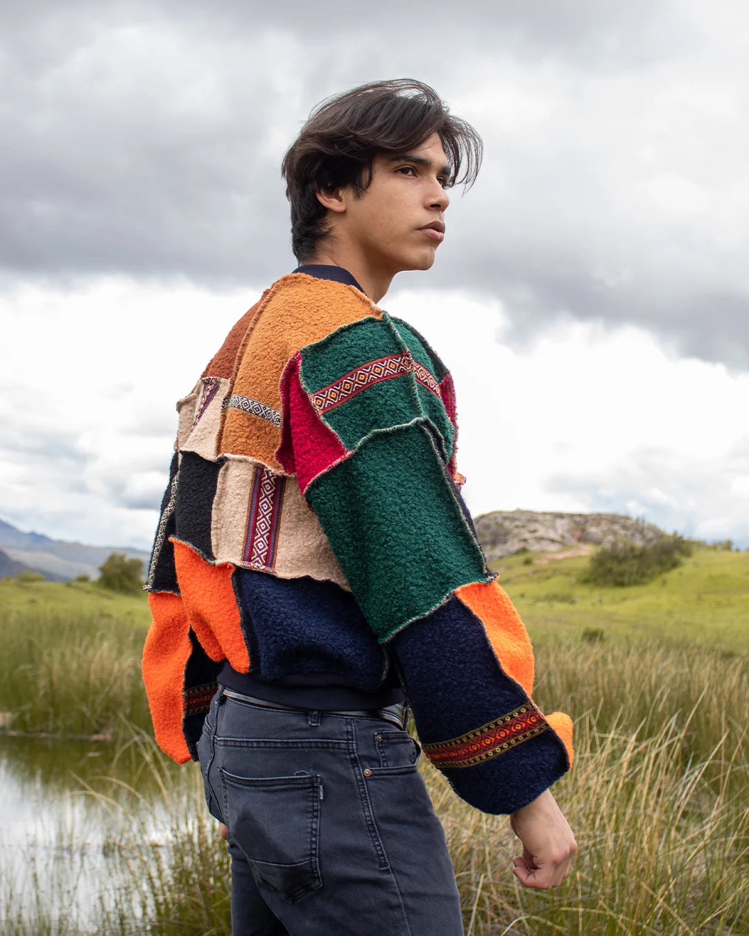Polera Bomber Andean Collage Varon