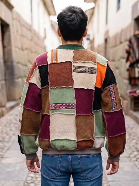Polera Bomber Andean Collage Varon