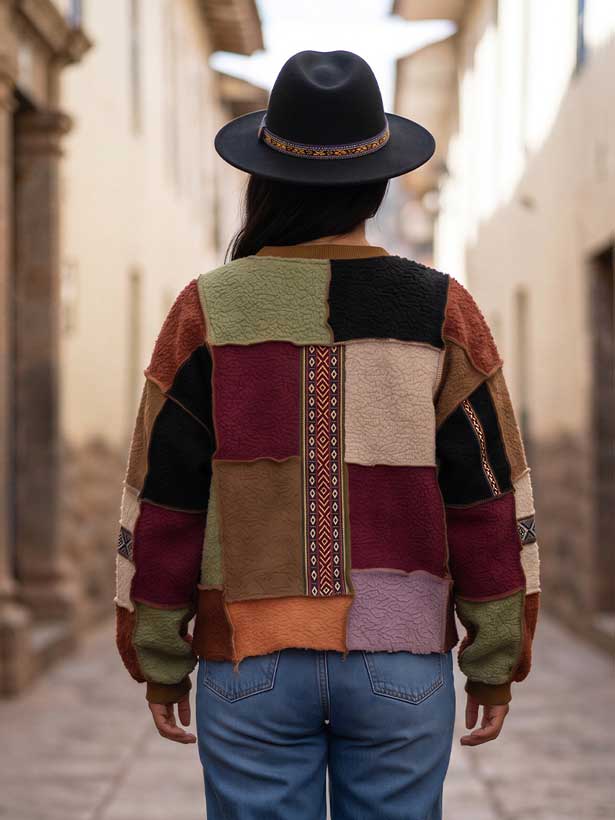 Polera Bomber Andean Collage Mujer