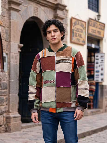 Polera Bomber Andean Collage Varon