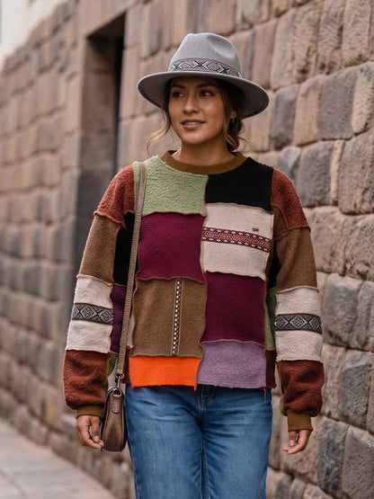 Polera Bomber Andean Collage Mujer