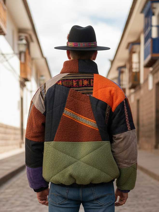 Jacket Puffer andean collage