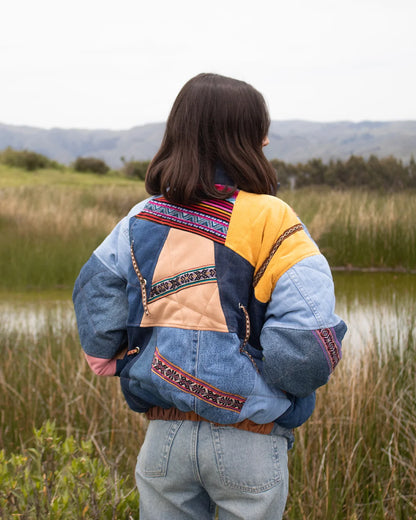 Puffer Denim Oversize Collage Mujer