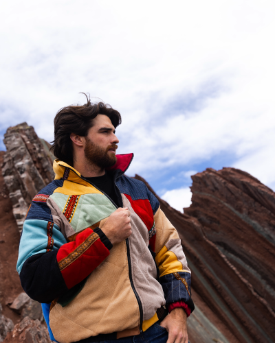 Jacket Puffer andean collage